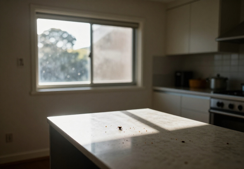 Insect activity in a Pymble garage before treatment